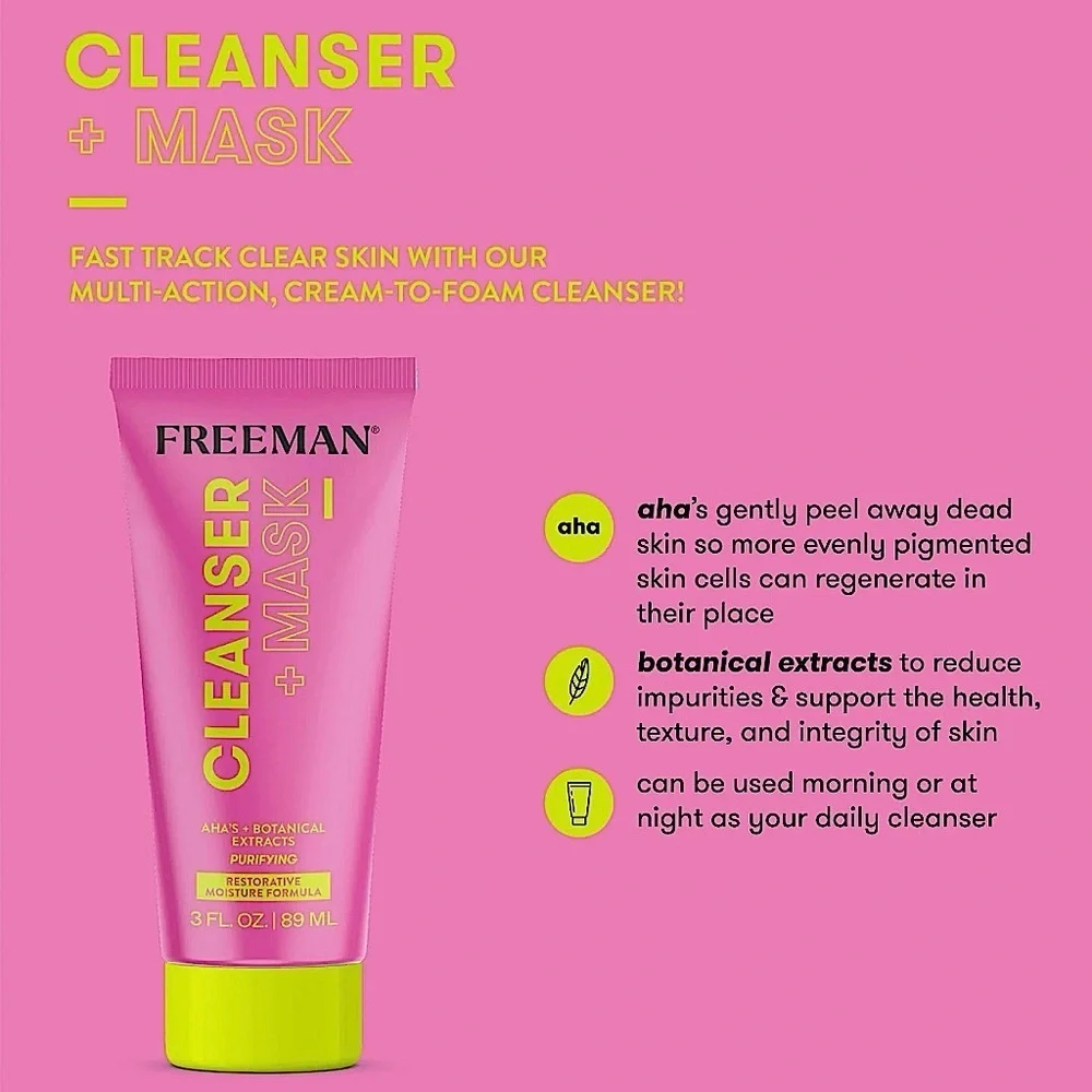 3/$12 Freeman Purifying Cleanser + Mask 3oz